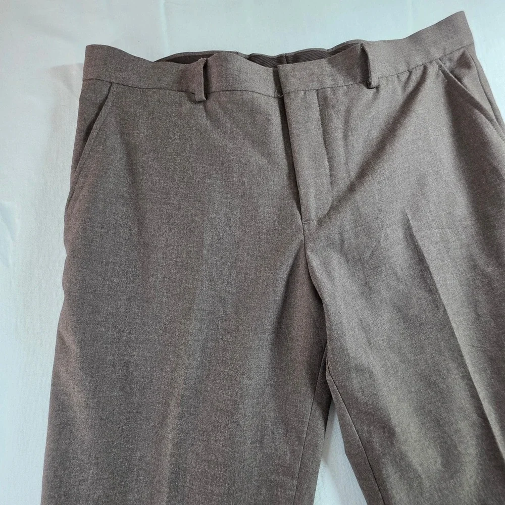 J.Ferrar Slim Fit Dress Pants Mens 34x30 Charcoal Gray Stretch Flat Front Trouse